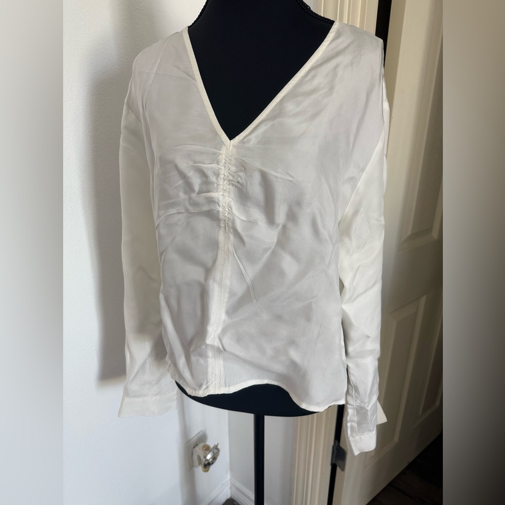 Madewell $88 Brushed Ruched Front Top Lighthouse Size 10. NN960